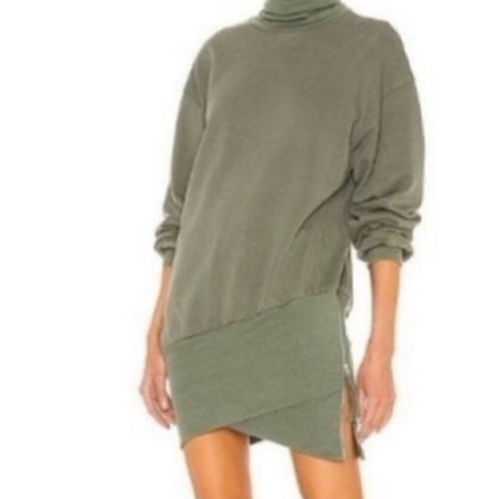Young Fabulous & Broke Turtleneck Sweater Mini Dress Olive Green Medi…